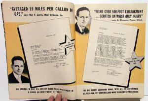 1935-1936 Dodge Testimonial Letters Dealer Sales Brochure Booklet Original