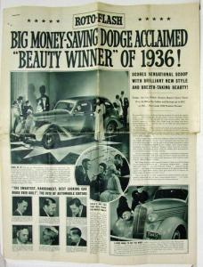 1936 Dodge Roto-Flash Newsprint Beauty Winner Sales Brochure