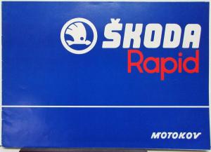 1980s Skoda Rapid Coupe Garde English Text Sales Brochure Original