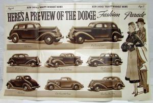 1936 Dodge Acclaimed Beauty Winner Roto-Flash Browntone Newsprint Sales Brochure