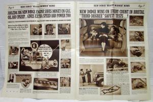 1936 Dodge Acclaimed Beauty Winner Roto-Flash Browntone Newsprint Sales Brochure