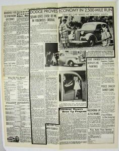 1937 Dodge New York Journal Reprint Sales Article Read What Don Short Says