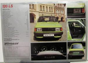 1985 Skoda 120 LS Color Sales Data Sheet Original