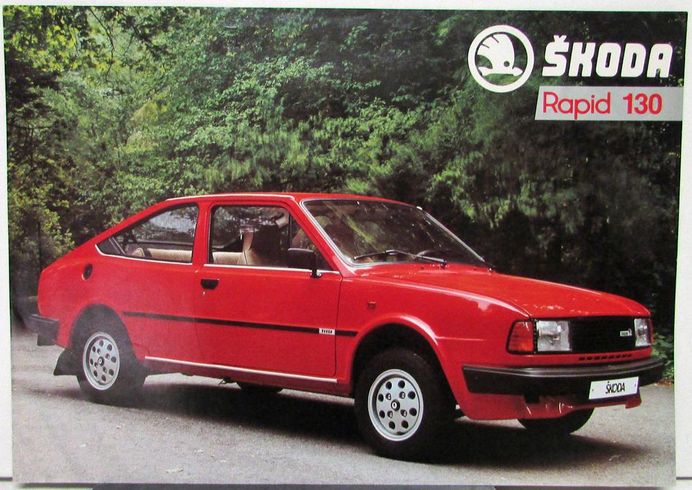 1985 Skoda Rapid 130 Color Sales Data Sheet Original