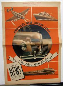 1939 Dodge News Magazine Americas New Luxury Liner Vol 4 No 6