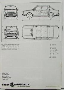 1970s 1980s ? Skoda 105 S and 105 L Color Sales Brochure FRENCH Text Original