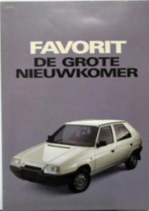 1988 Skoda Favorit 136L Car Model Color Sales Folder Dutch Text Original