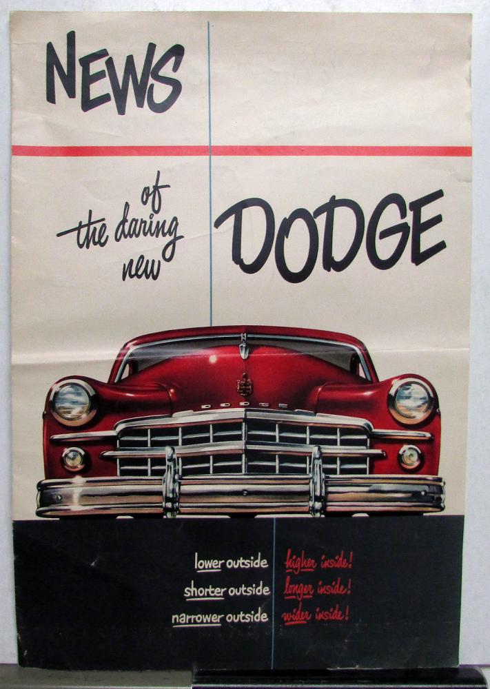 1949 Dodge News of the Daring New Sales Folder Brochure