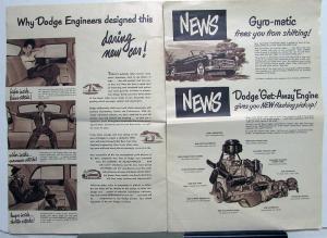 1949 Dodge News of the Daring New Sales Folder Brochure