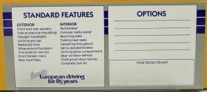 1990s Skoda Automobile Fact Guide Sales Folder Original European Market