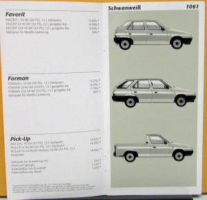 1990s Skoda Favorit Forman Pickup Truck Sales Brochure German Text Original