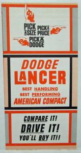 1962 Pick a Dodge Lancer Sales Brochure Comparison to Others