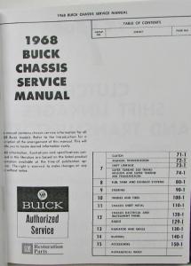 1968 Buick Service Manual Riviera Electra 225 Wildcat LeSabre GS 350 400 Skylark