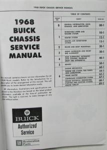 1968 Buick Service Manual Riviera Electra 225 Wildcat LeSabre GS 350 400 Skylark