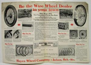 1922 Hayes Demountable-at-the Rim Wire Wheels for Ford Sales Letter to Dealers