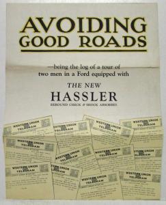 1924 Hassler Rebound Check and Shock Absorber for Ford Cars Sales Brochure
