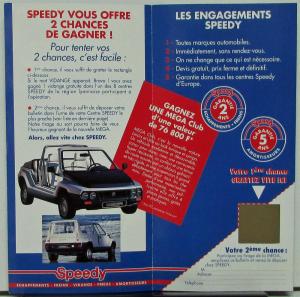 1993 1994 Speedy Micro MEGA Car Sales Folder With New Car Entry Form FRENCH Text
