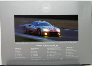 2003 Spyker Sales Folder C8 Spyder Double 12S Laviolette Sports Car Folder Orig