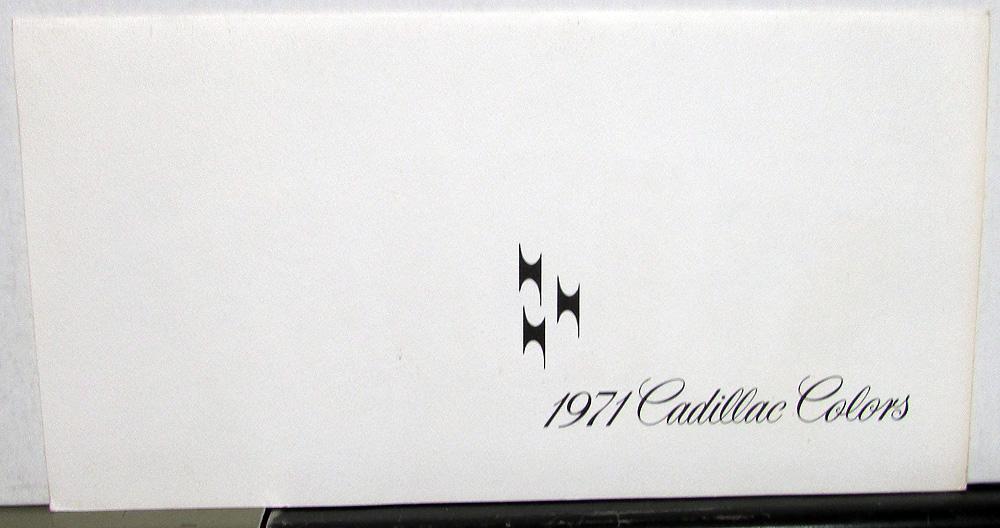 1971 Cadillac Color Selection Paint Chip Firemist Option Sale Brochure Folder