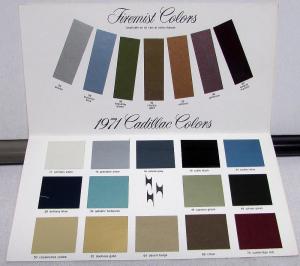 1971 Cadillac Color Selection Paint Chip Firemist Option Sale Brochure Folder
