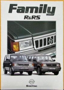 1990s SsangYong Family R & RS 4WD SUV Wagon Sales Brochure French Text Original
