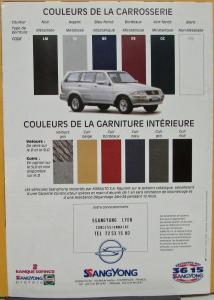 1993 94 95 96 97 98 SsangYong Musso 4WD SUV Wagon Sales Brochure French Text