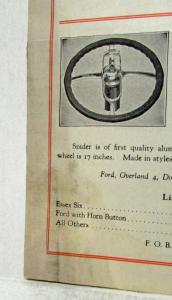 1926 Ford Rollaway Motor Company Accessories Sales Brochure