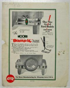 1927 The Moore Bump-it for Fords Sales Sheet