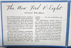 1933 Ford The New V-8 Sales Folder Brochure