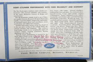 1933 Ford The New V-8 Sales Folder Brochure