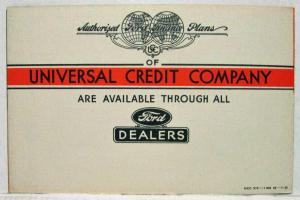 1935 Ford Universal Credit Company Finance Plans Sales Folder