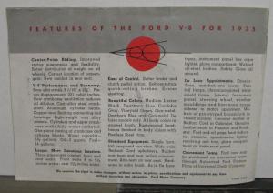 1935 Ford V8 A New Kind of Modern Motor Car Sales Brochure