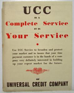 1936 Ford Universal Credit Company UCC Working with You Sales Brochure