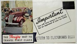 1937 Ford V-8 Mailer Sales Folder The Thrifty Way to Travel First Class