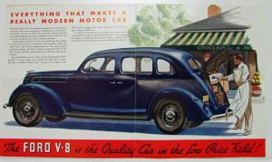 1937 Ford V-8 Mailer Sales Folder The Thrifty Way to Travel First Class