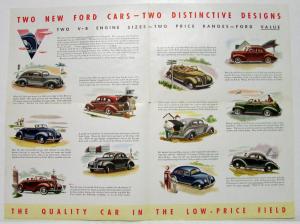 1938 Announcing Two New Ford V8 Cars Sales Folder