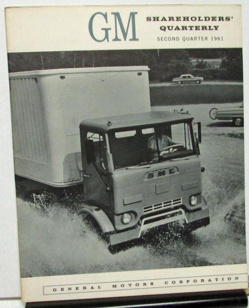1961 Second Quarter General Motors Stock Shareholders Quarterly Financial Report