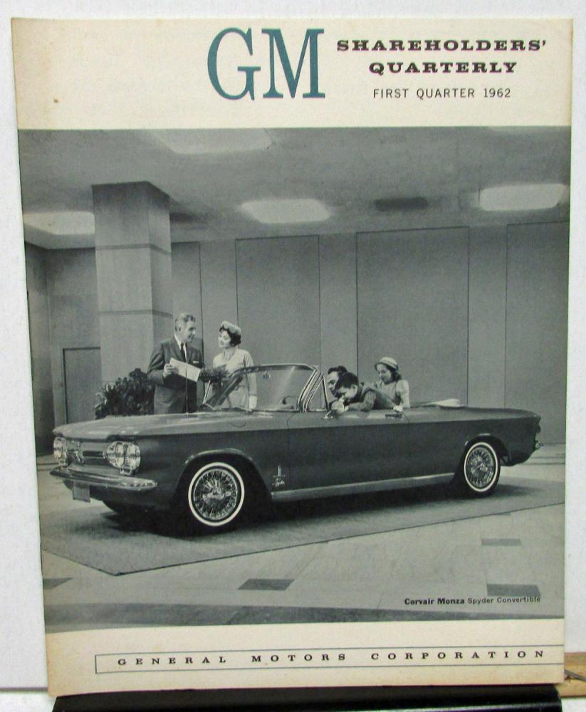 1962 First Quarter General Motors Shareholders Quarterly Financial Report