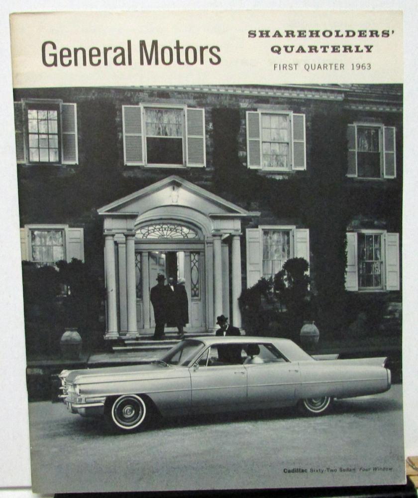1963 First Quarter General Motors Stock Shareholders Quarterly Financial Report