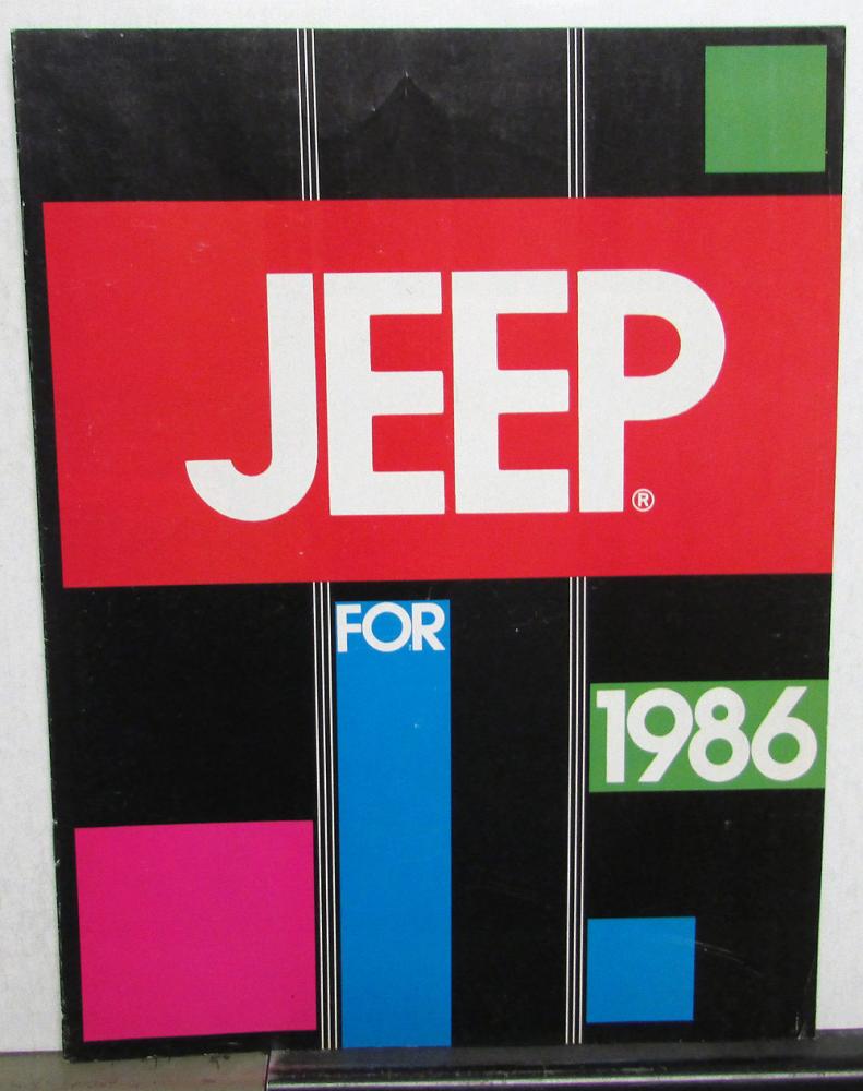 1986 Jeep Comanche Cherokee Wagoneer CJ J10 J20 Eagle Dealer Sales Brochure