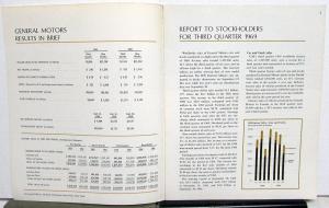 1969 Third Quarter General Motors Stock Shareholders Quarterly Financial Report
