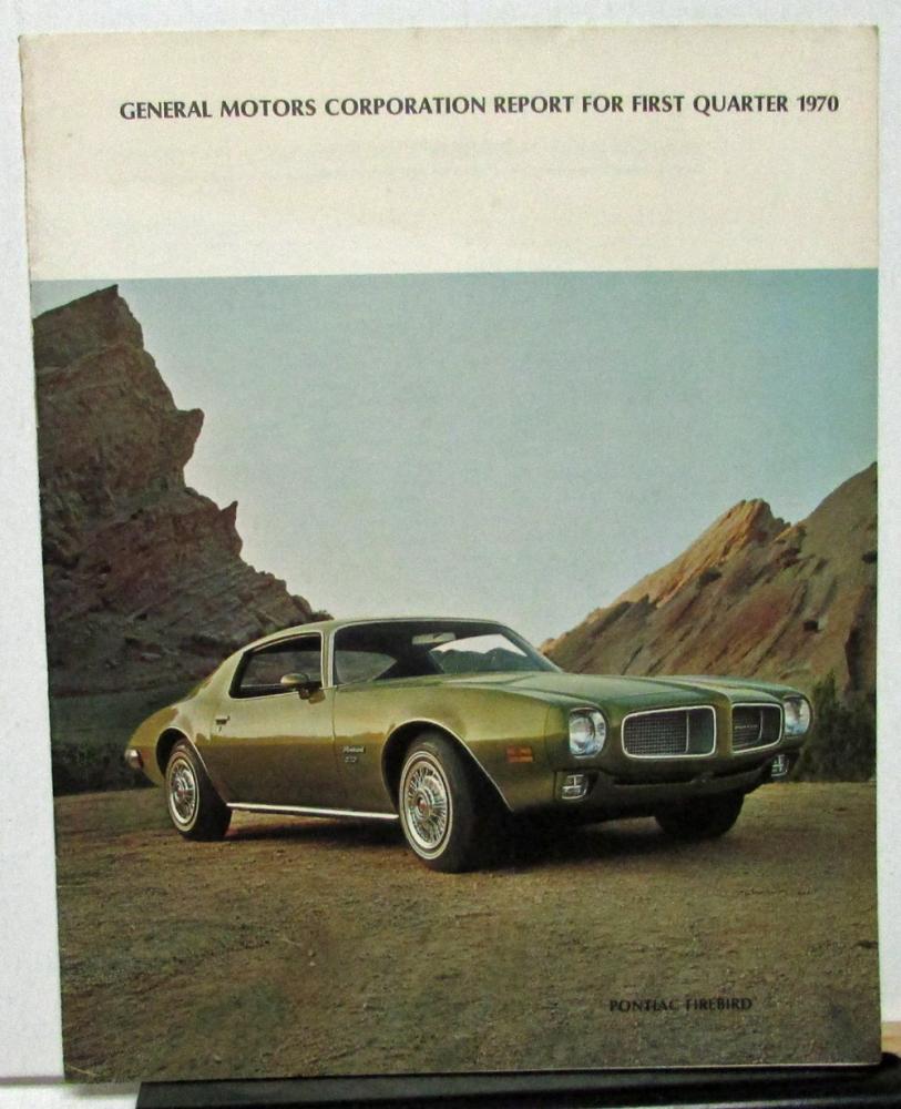 1970 First Quarter General Motors Stock Shareholders Quarterly Financial Report