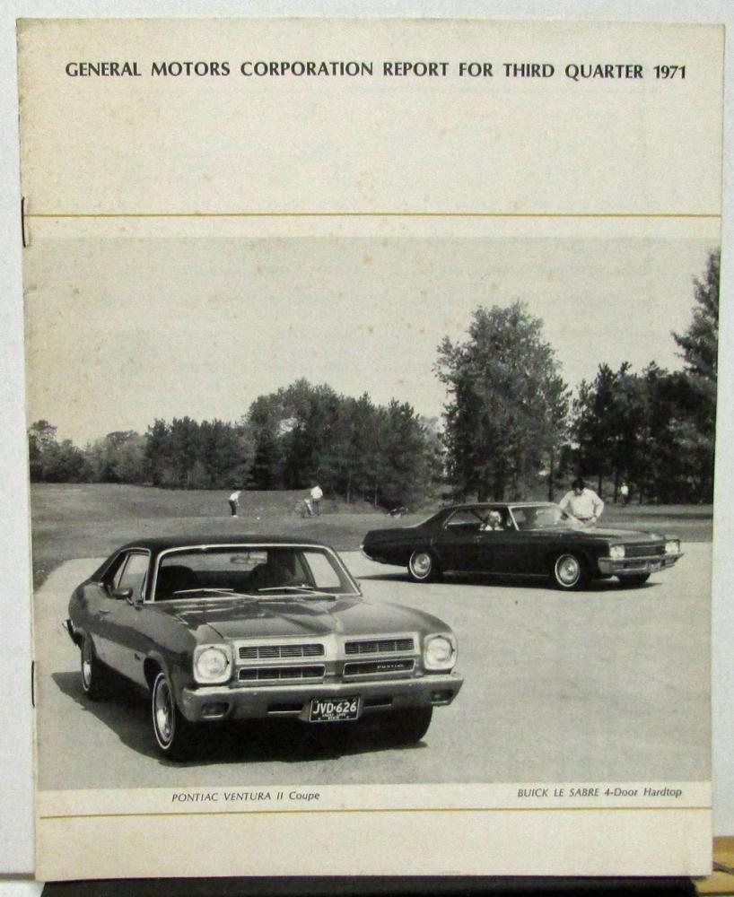 1971 Third Quarter General Motors Shareholders Quarterly With 1972 Models Shown