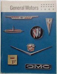 1962 General Motors Annual Report Chevrolet Oldsmobile Buick Pontiac GMC Trucks