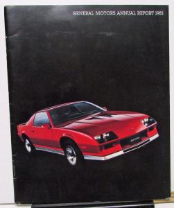 1981 General Motors GM Annual Report Chevrolet Camaro Z28 GMC Truck