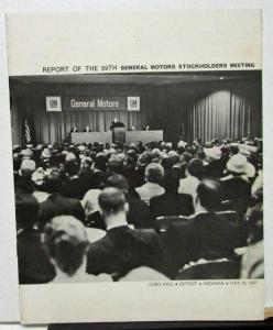 1967 General Motors Stockholders Meeting 59th Report Booklet Co Finances Plans