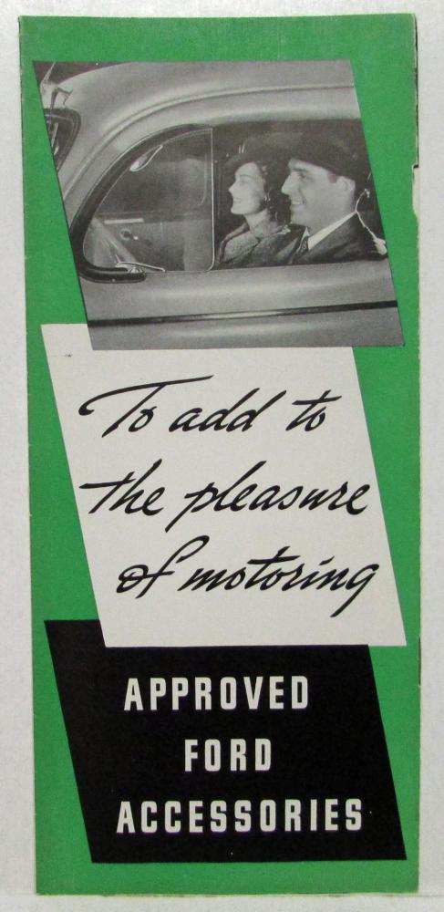 1938 Ford Accessories To Add To The Pleasure of Motoring Sales Mailer Brochure
