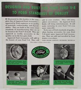 1938 Ford Accessories To Add To The Pleasure of Motoring Sales Mailer Brochure