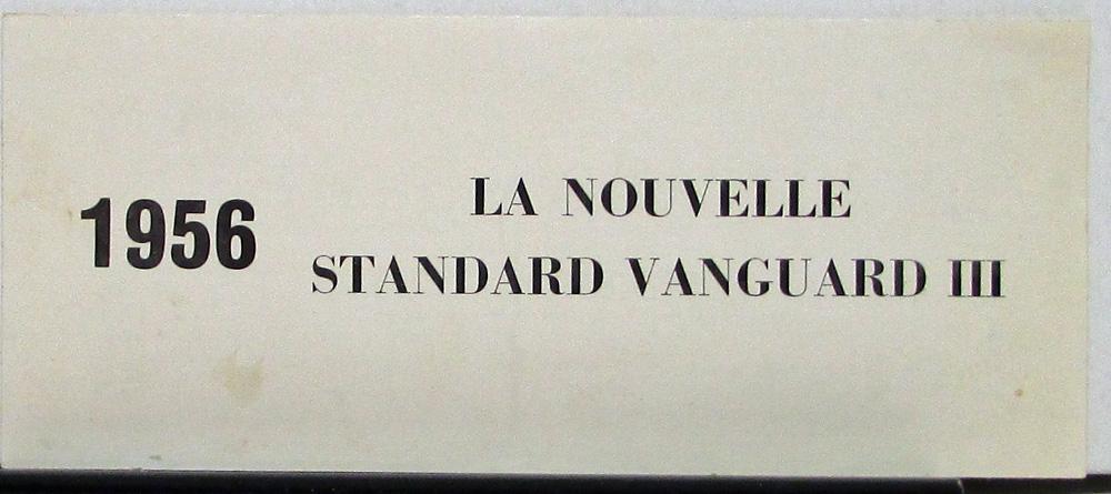 1956 Standard Vanguard III La Nouvelle French Text Color Sales Folder Original
