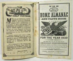 1939 Ford Home Almanac and Facts Book